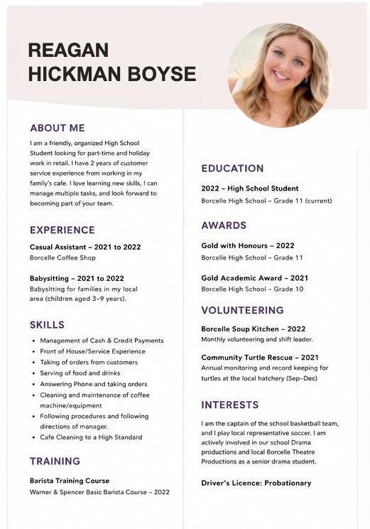 Generated résumé