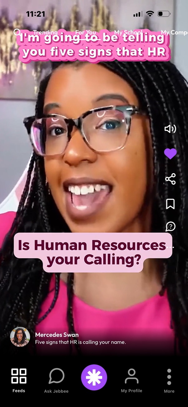Career video in the feed